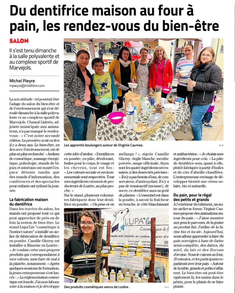 Article de presse Salon du Bien-être et Environnement